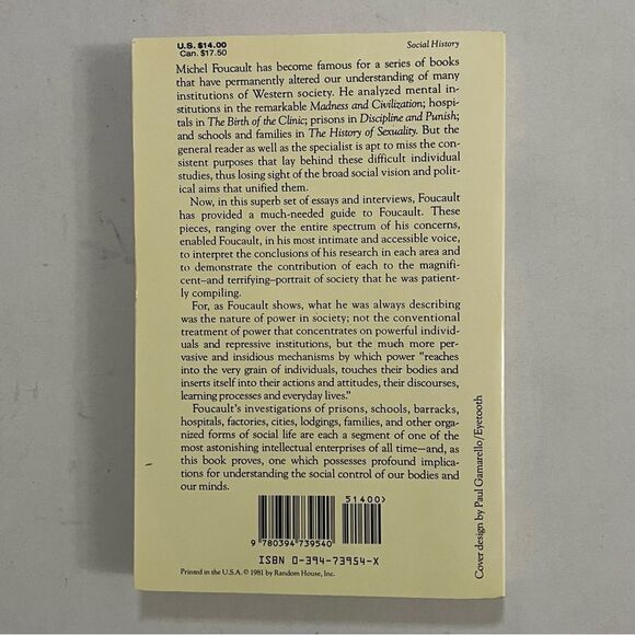 Power/Knowledge: Selected Interviews & Other Writings 1972-1977 Paperback Essays - Picture 2 of 6